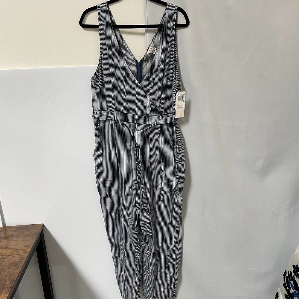French Connection Women's Stripe Belted Jumpsuit